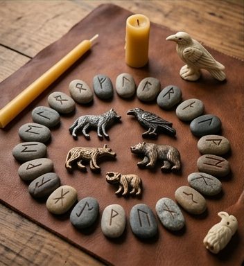 Casting a set of rune stones